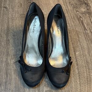 Kelly & Katie Black Heels with Bow Accent